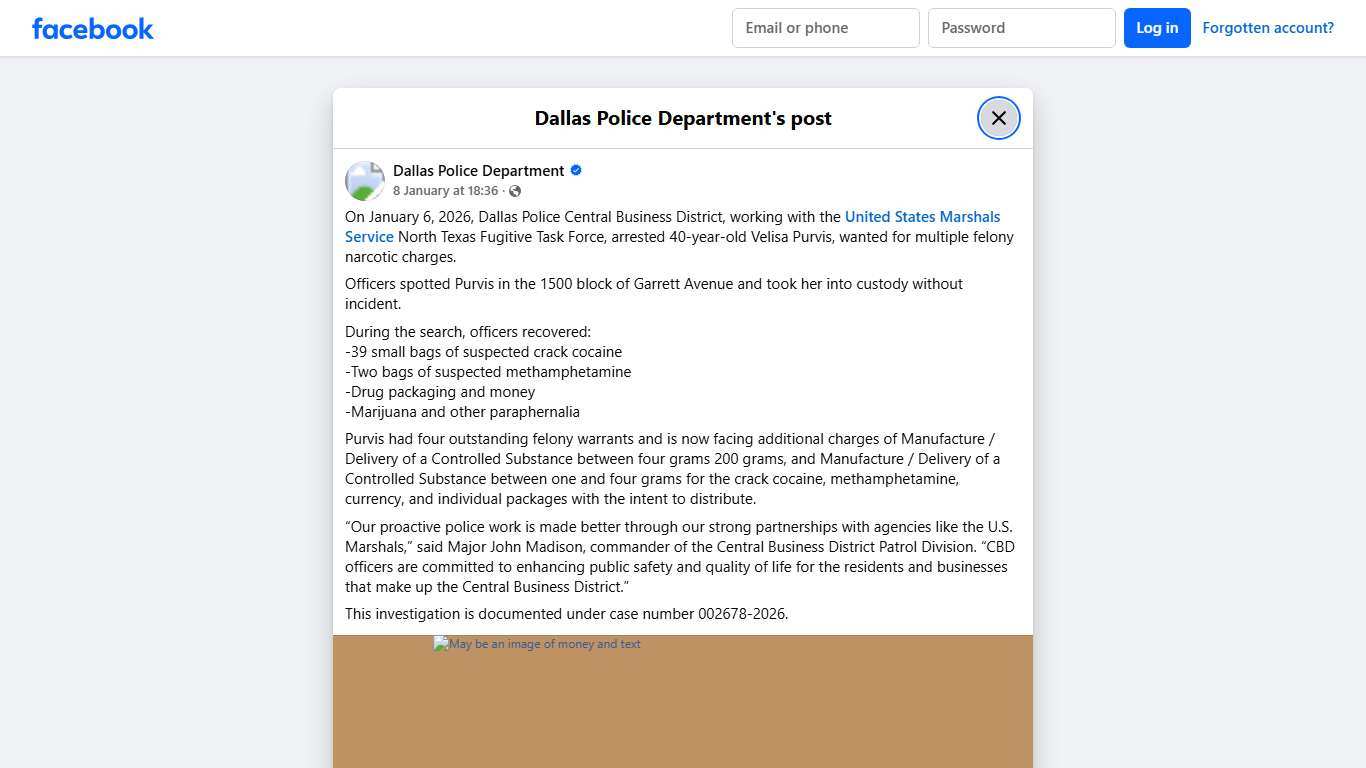 On January 6, 2026, Dallas... - Dallas Police Department Facebook